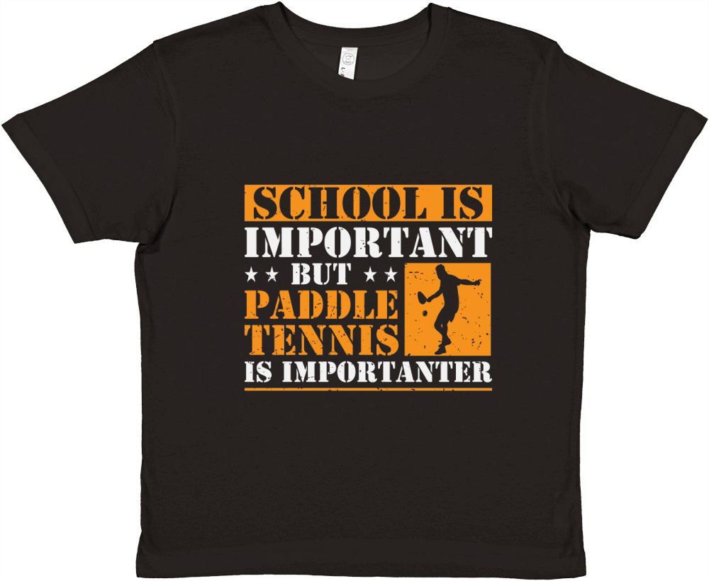 School Is Important But Paddle Tennis Is Importanter Premium Kids Crewneck T-shirt