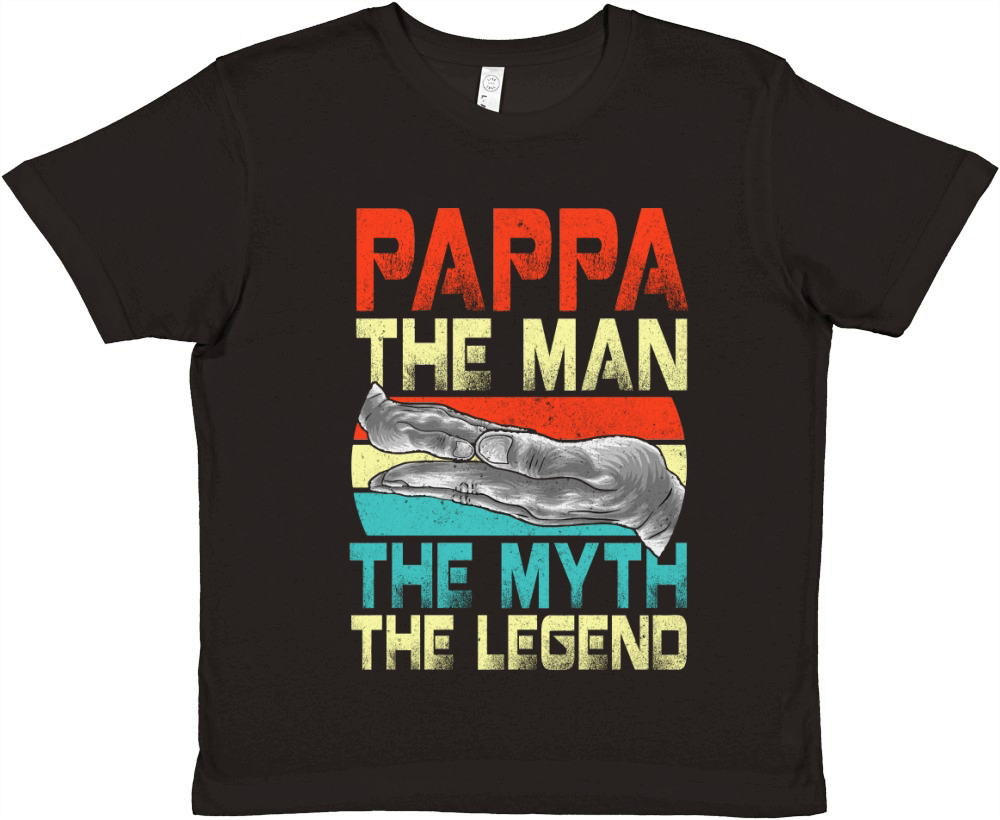 Vintage Papa Man Myth Legend Shirt Daddy Father Shirt Premium Kids Crewneck T-shirt