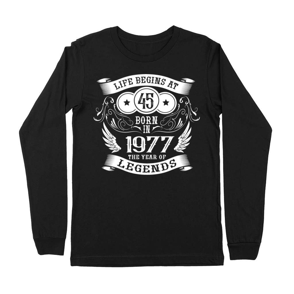 45th birthday sayings vintage 1977 birthday Premium Long Sleeve
