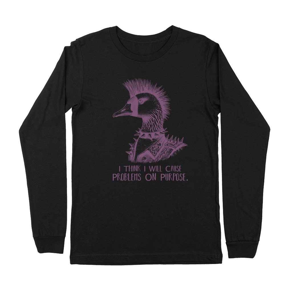 Goose Punk Problem On Purpose L Purple Premium Long Sleeve