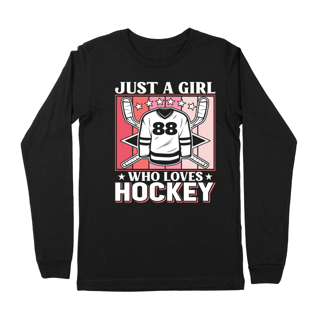 Just a Girl who Loves Hockey Premium Long Sleeve