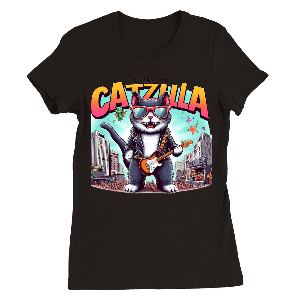 funny cat (3) Premium Womens Crewneck T-shirt