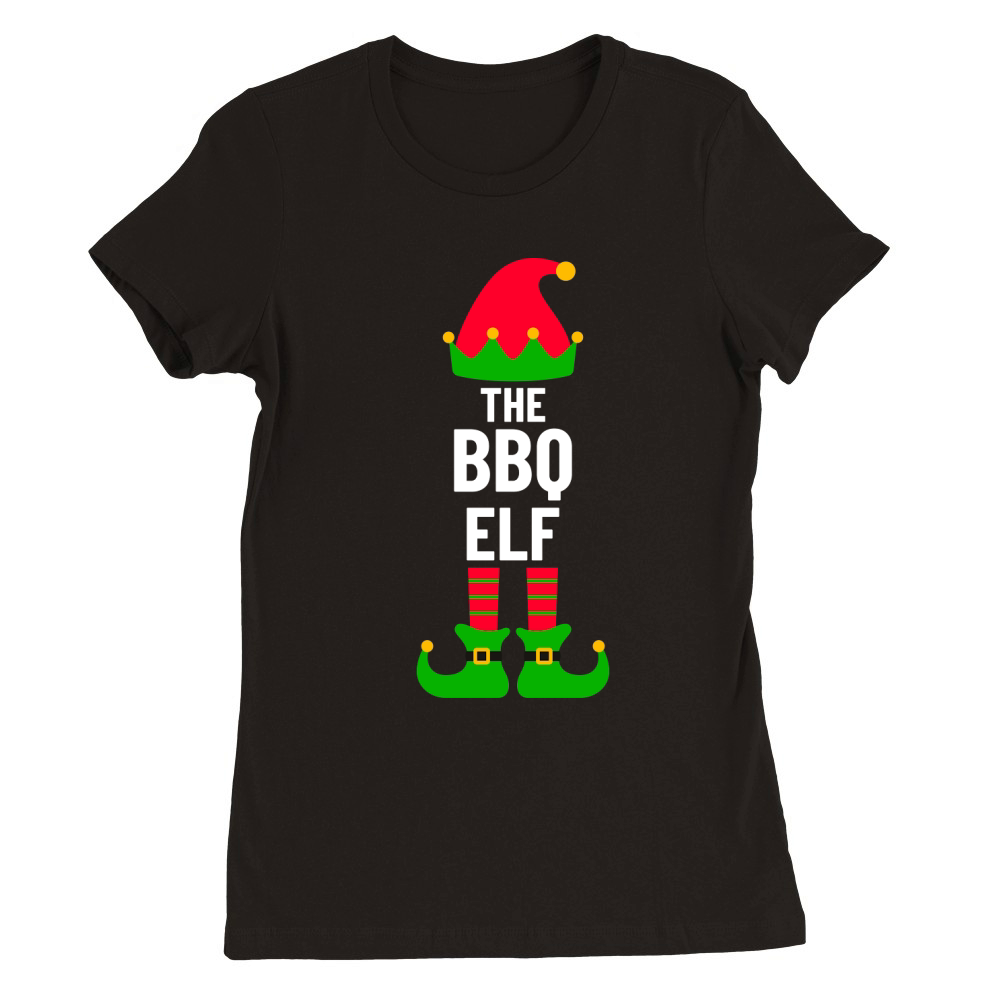 The BBQ Elf Christmas Premium Womens Crewneck T-shirt