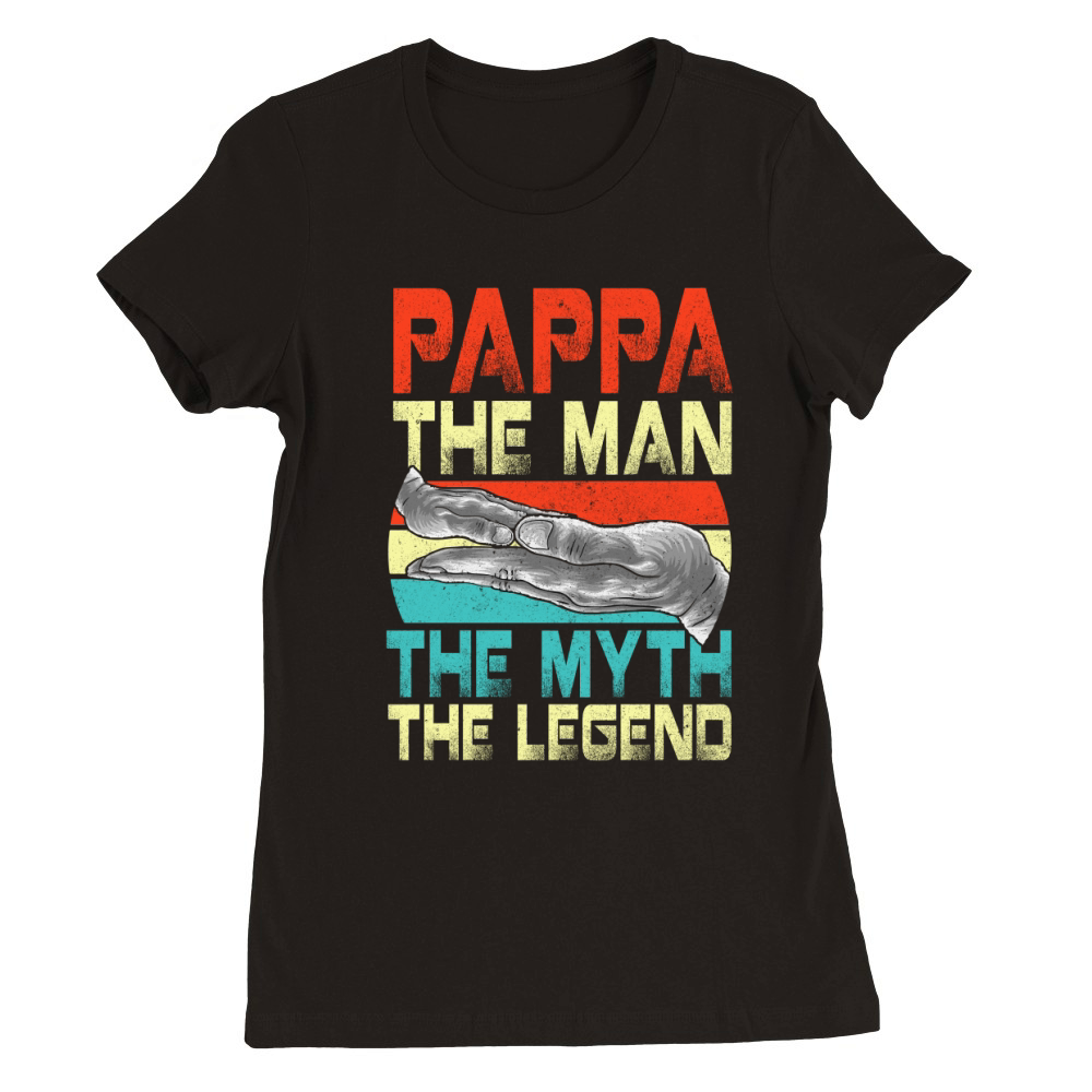 Vintage Papa Man Myth Legend Shirt Daddy Father Shirt Premium Womens Crewneck T-shirt