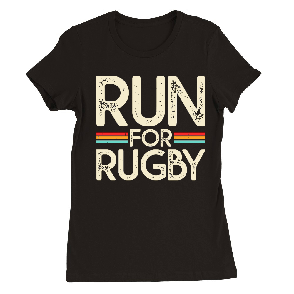 Vintage Rugby Player run for rugby Premium Womens Crewneck T-shirt