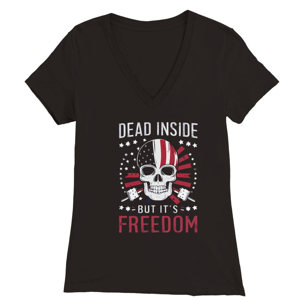 Dead inside but its freedom 05 Premium Womens V-Neck T-shirt