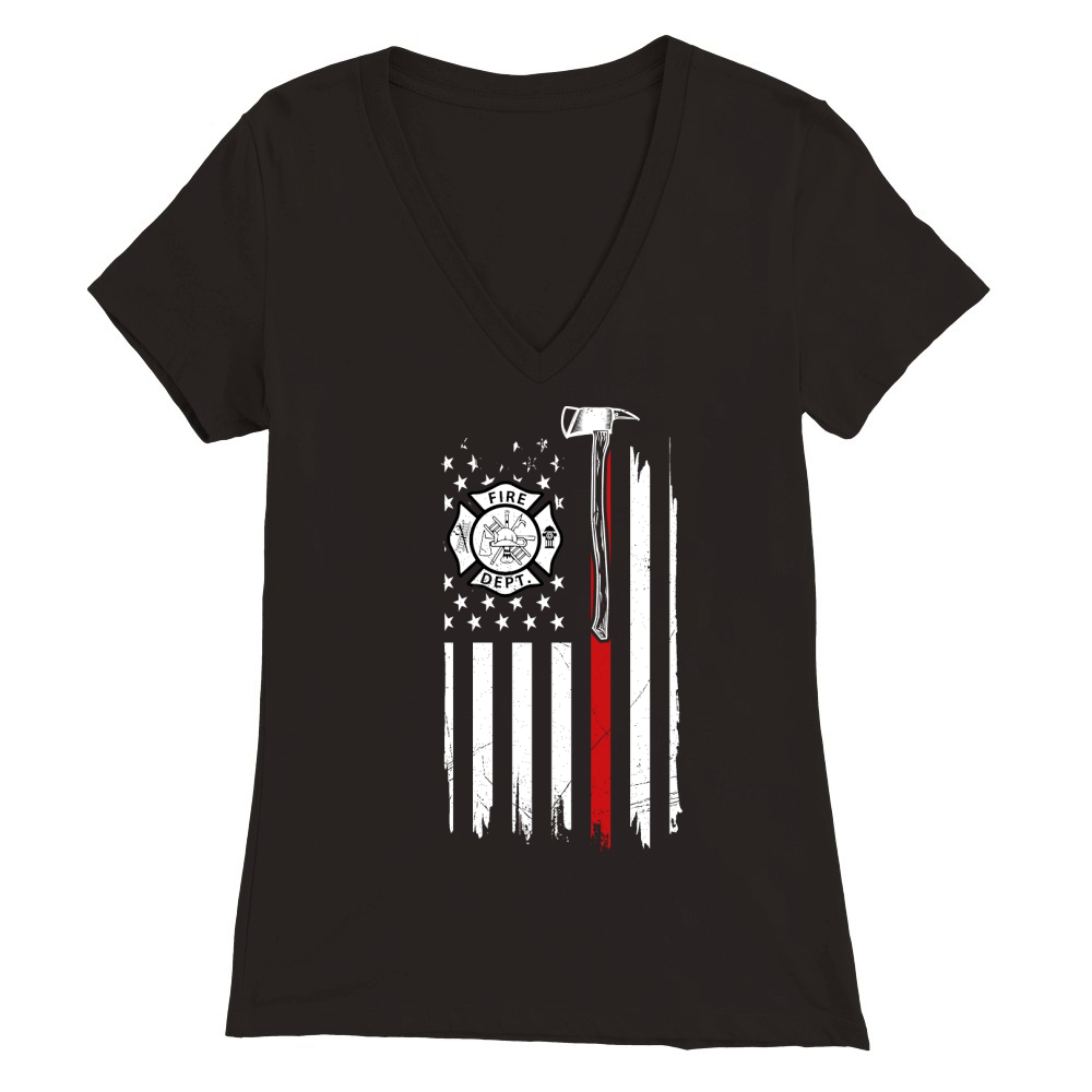 Firefighter Premium Womens V-Neck T-shirt