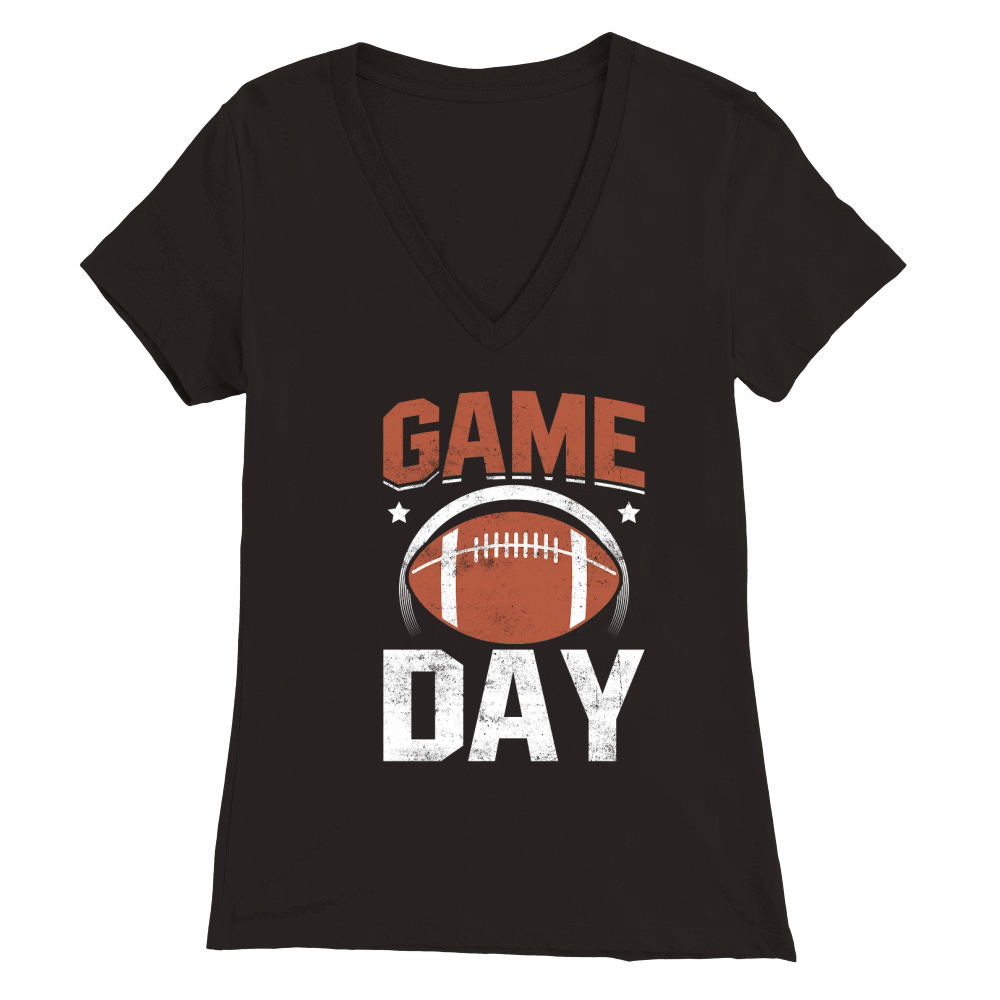 Game Day American Football Premium Womens V-Neck T-shirt