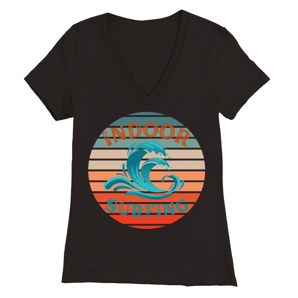 Indoor Surfing Waves Premium Womens V-Neck T-shirt