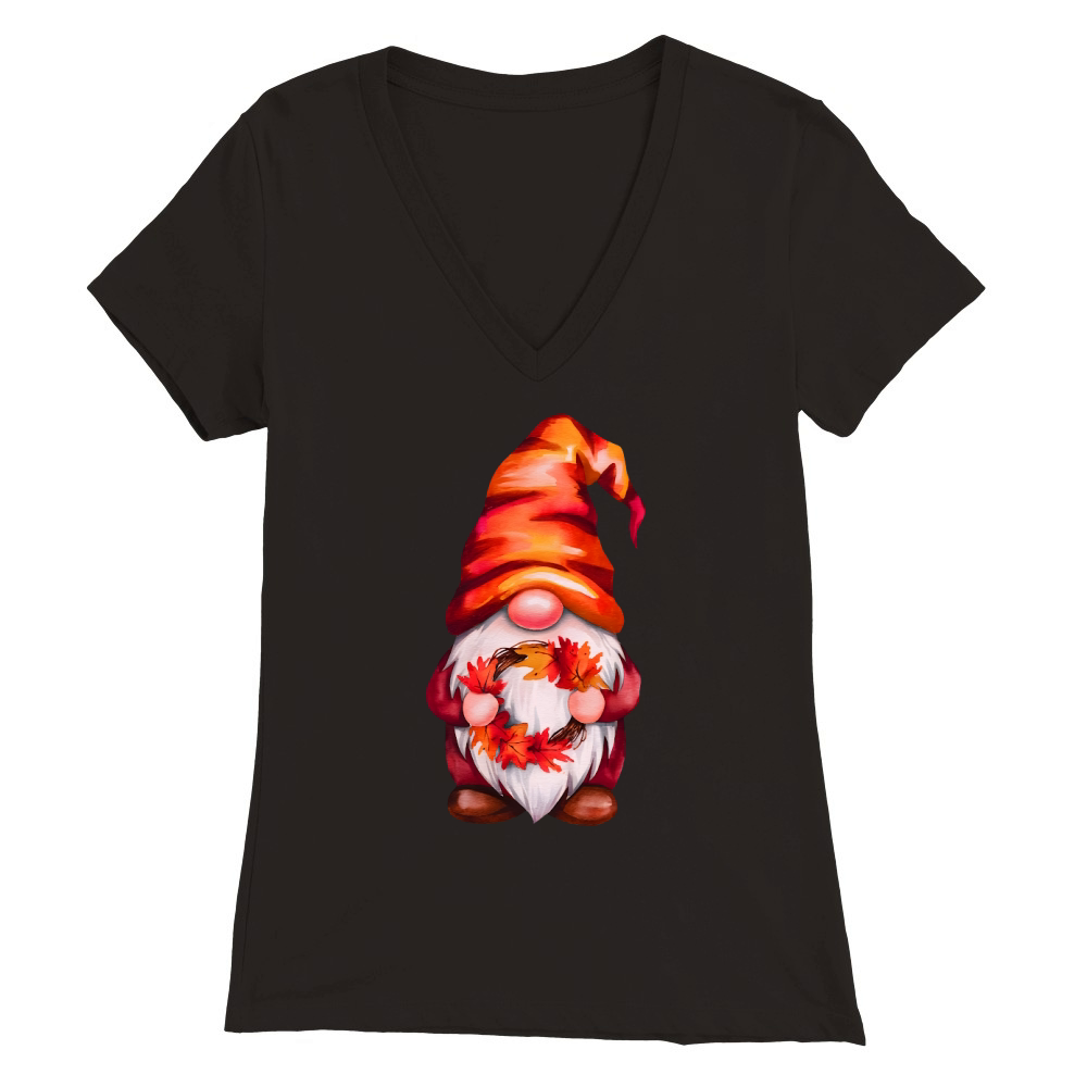 Watercolour Dwarves Autumn Clipart 03 Premium Womens V-Neck T-shirt