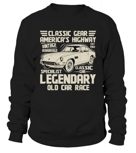 Classic Gear Americas Highway vintage roadrace car Sweatshirt Unisex