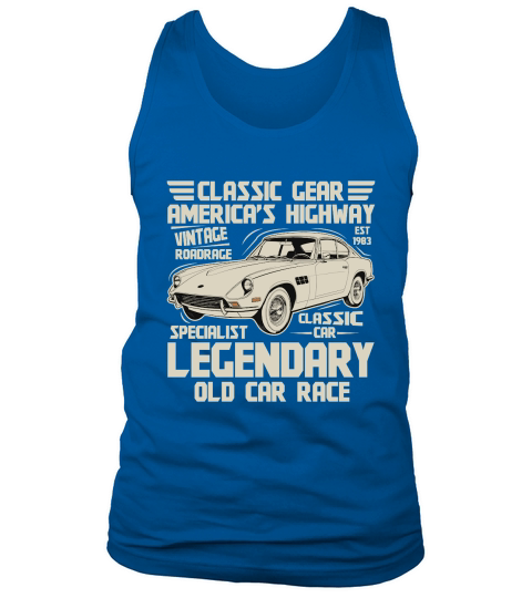 Classic Gear Americas Highway vintage roadrace car Tank Top Unisex