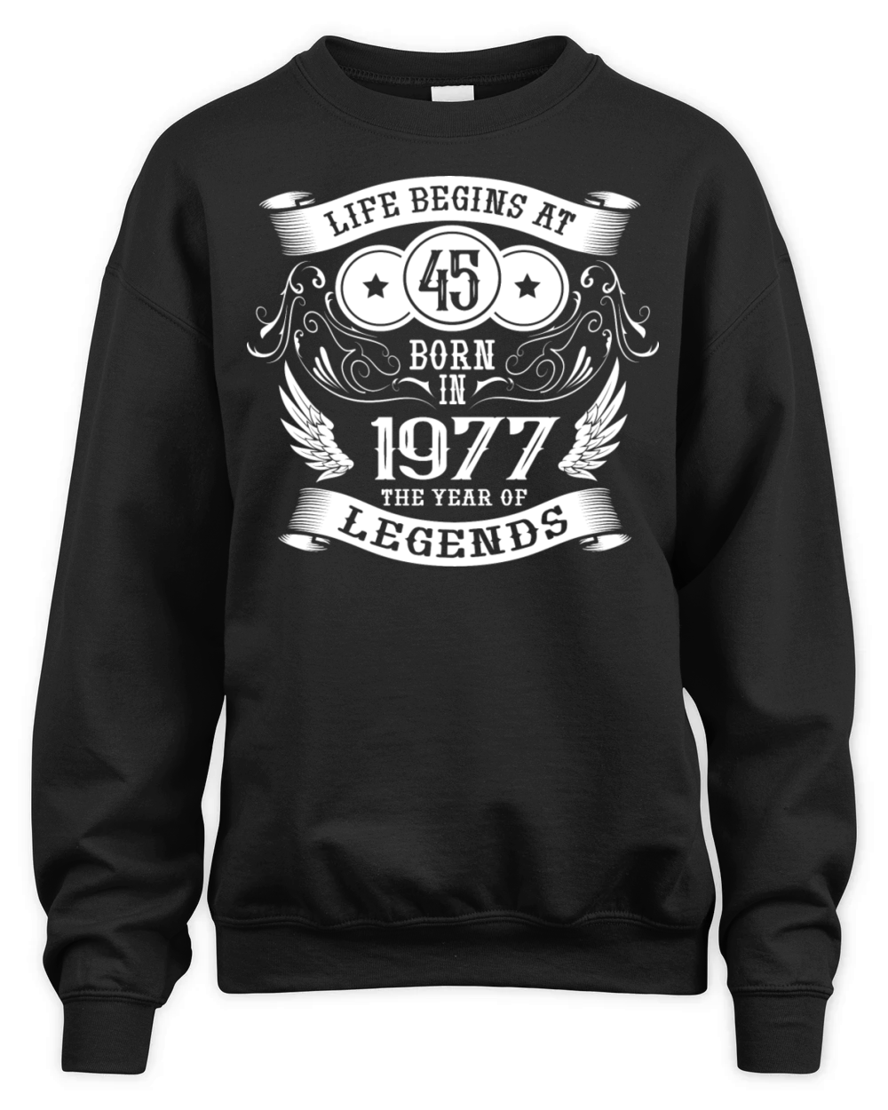 45th birthday sayings vintage 1977 birthday Unisex Premium Crewneck Sweatshirt