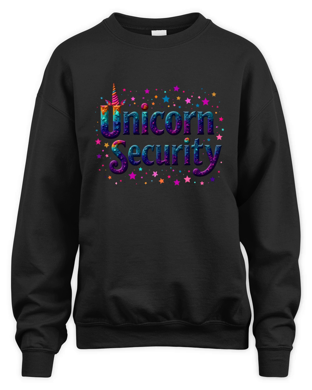 Cute Colorful Unicorn Security Unisex Premium Crewneck Sweatshirt