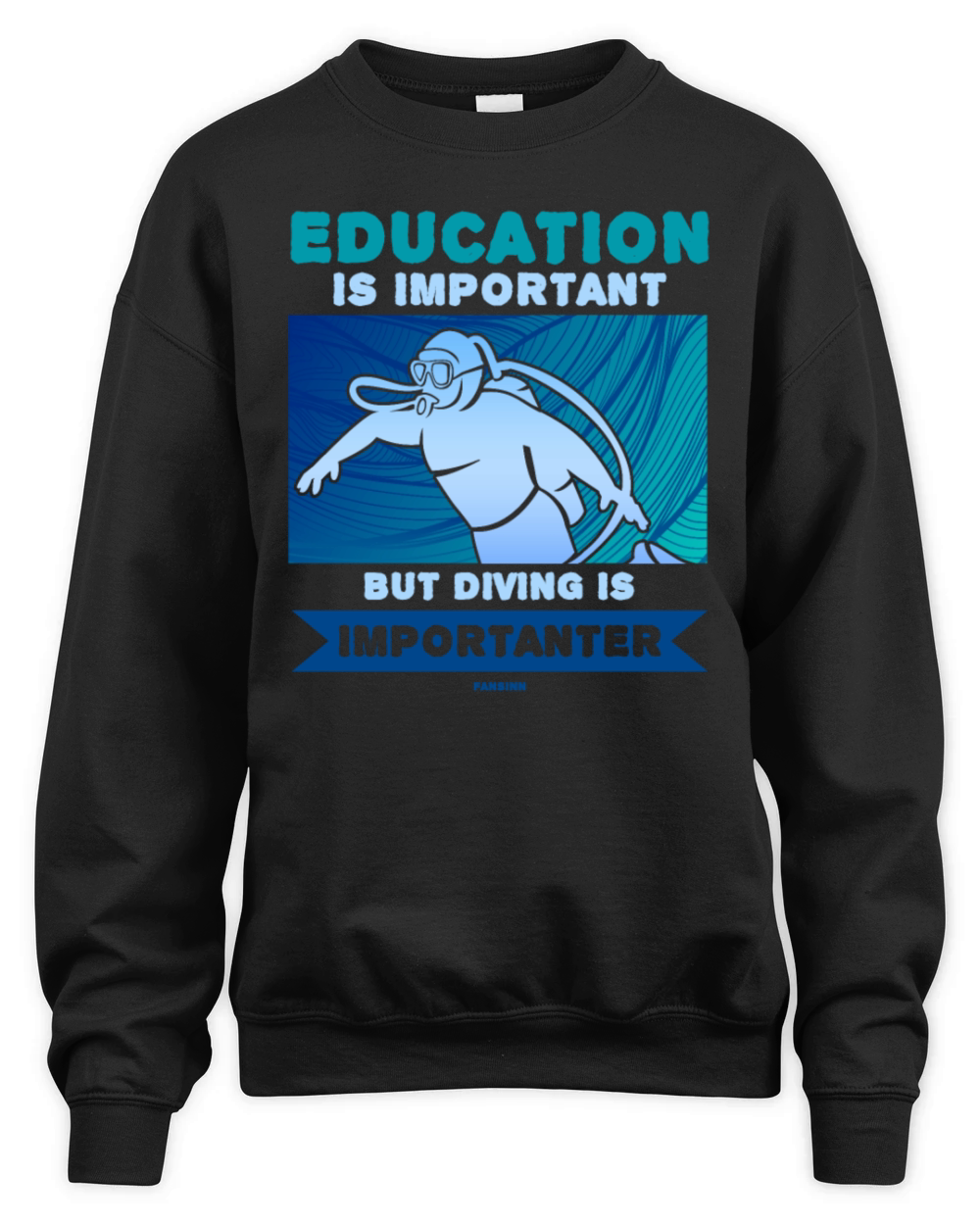 Education Is Important But Diving Is Importanter Unisex Premium Crewneck Sweatshirt