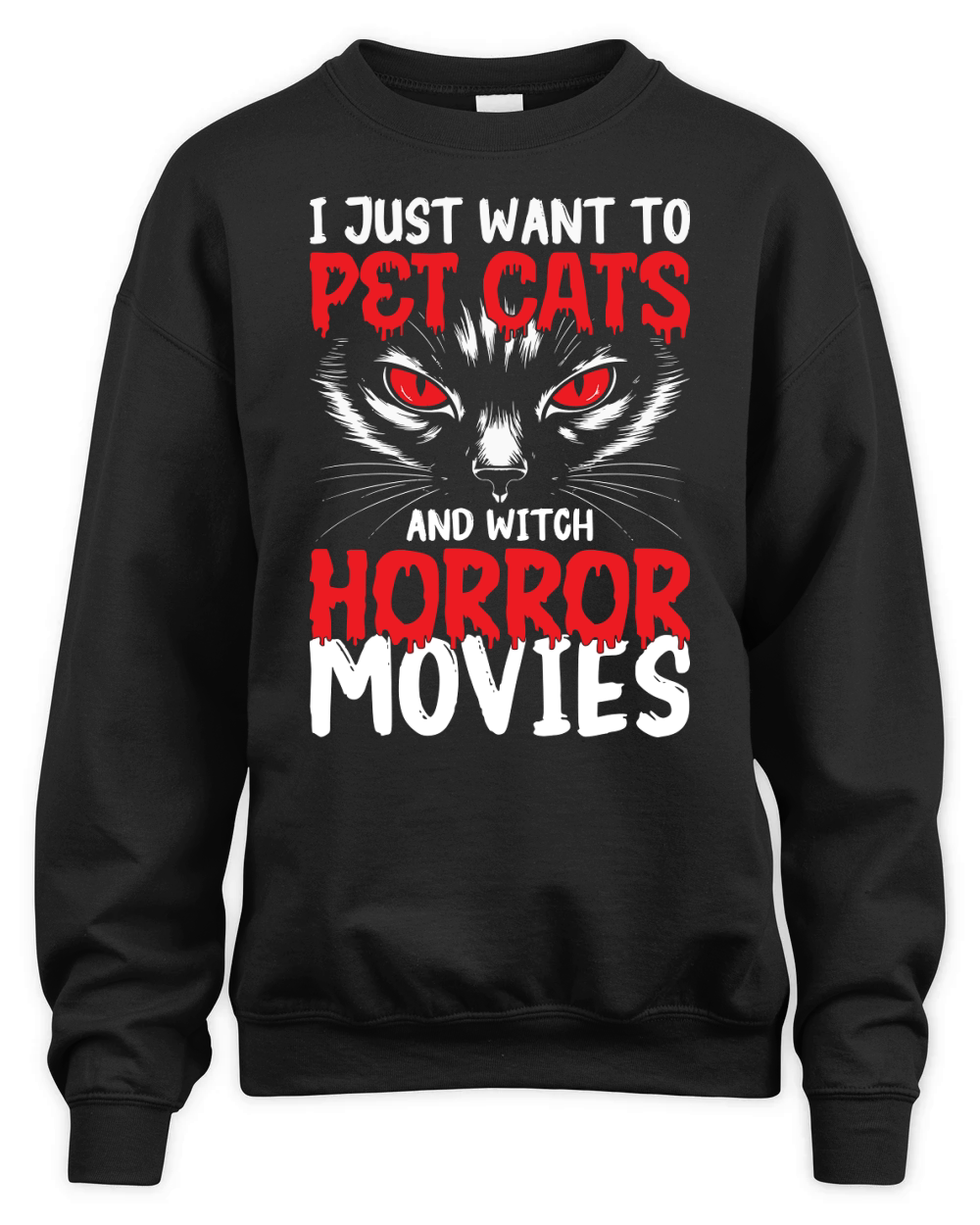 i just want to pet cats and witch horror movies Unisex Premium Crewneck Sweatshirt