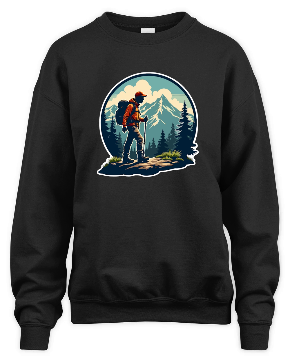 Mountain explorer hiking adventure Illus 12 Unisex Premium Crewneck Sweatshirt