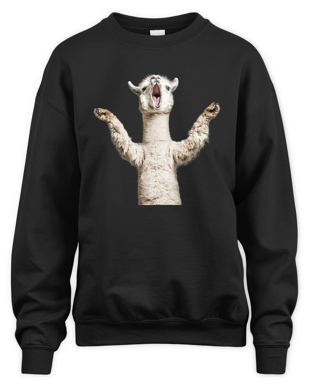 Three Alpaca Moon Weird Cursed Unisex Premium Crewneck Sweatshirt