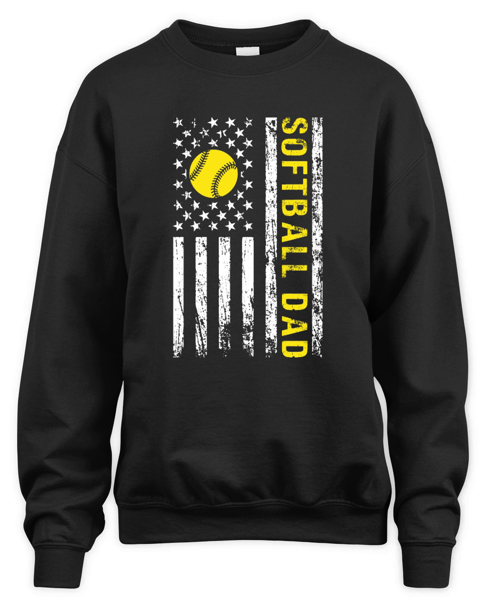 USA Flag Softball 1 Unisex Premium Crewneck Sweatshirt