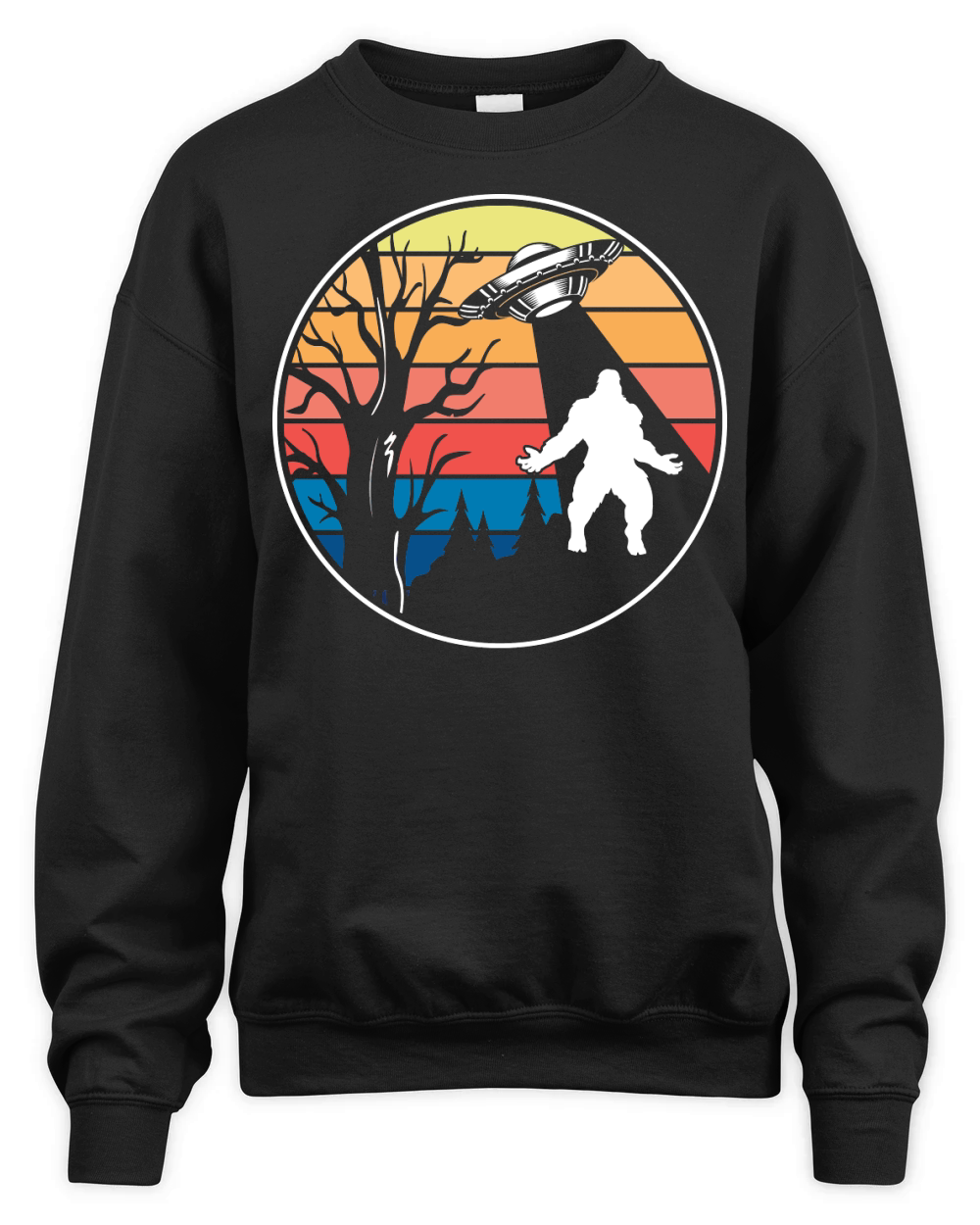 Vintage UFO Alien Bigfoot 2 Unisex Premium Crewneck Sweatshirt