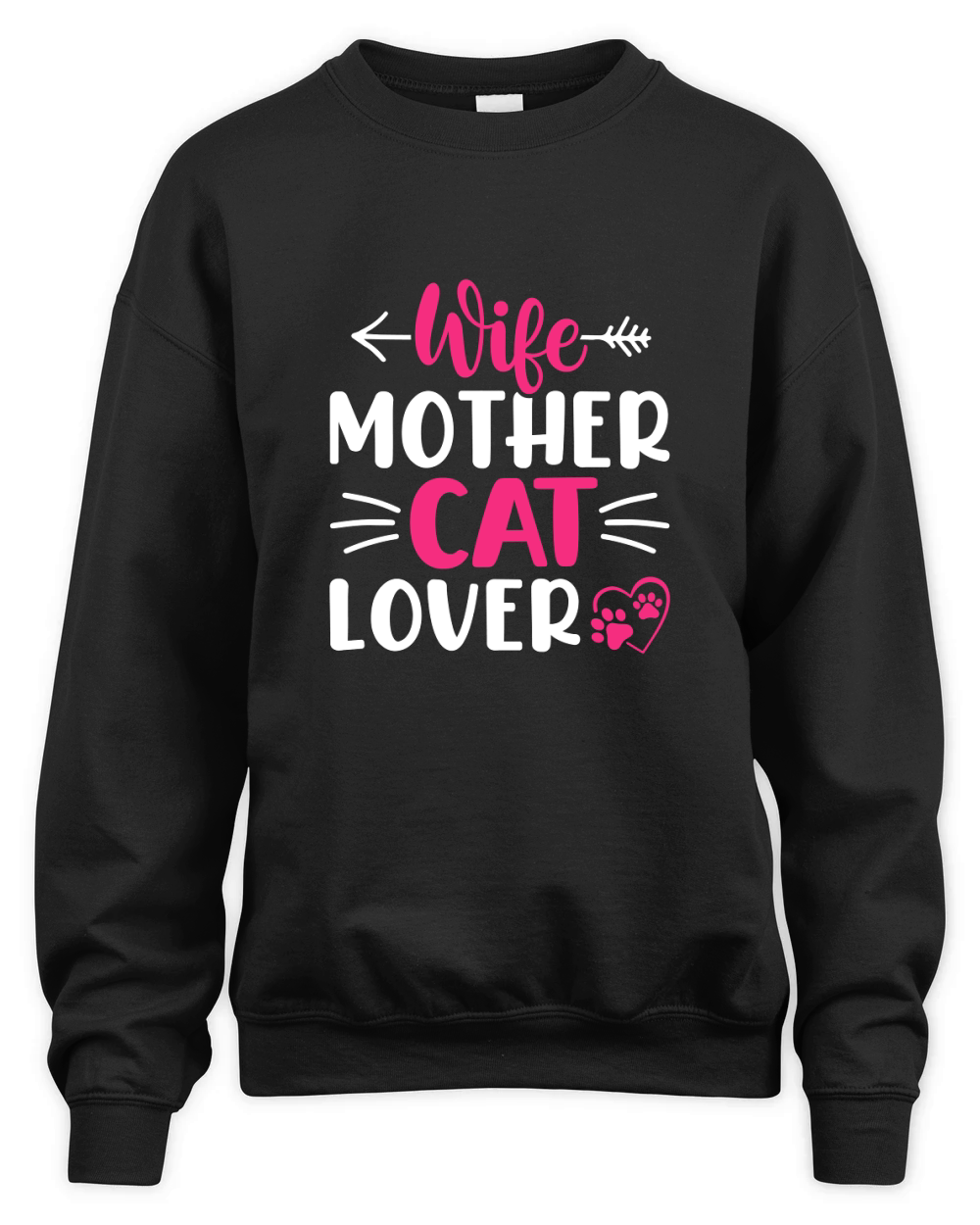 WIFE MOTHER CAT LOVER Unisex Premium Crewneck Sweatshirt