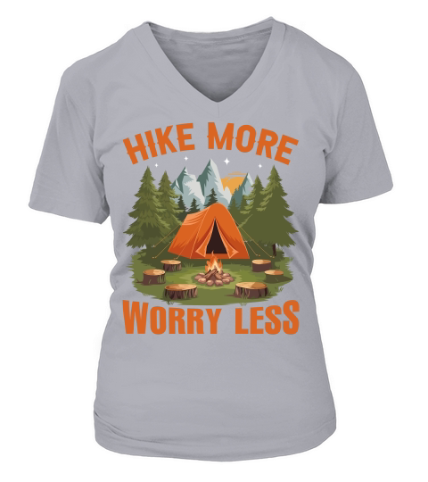 Hike more worry less 03 V-neck T-Shirt Woman