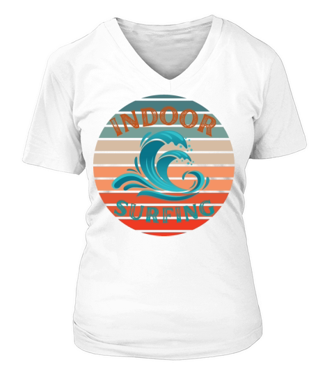 Indoor Surfing Waves V-neck T-Shirt Woman