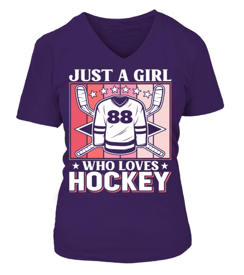 Just a Girl who Loves Hockey V-neck T-Shirt Woman