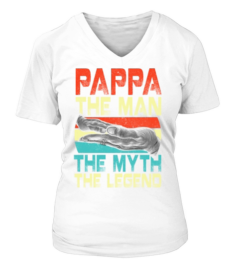 Vintage Papa Man Myth Legend Shirt Daddy Father Shirt V-neck T-Shirt Woman