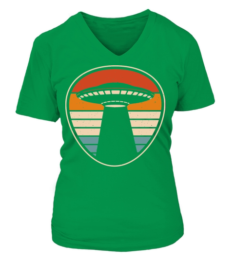 Vintage UFO Alien 12 V-neck T-Shirt Woman