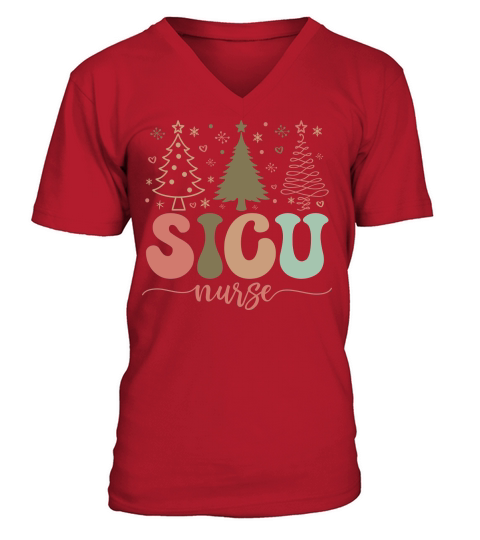 SICU Nurse Christmas   Gift V-Neck T-shirt