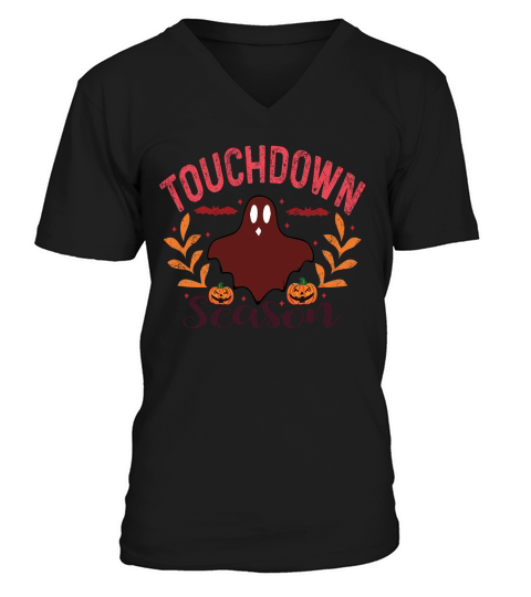 Touchdown Season Football Coquette Pink V-Neck T-shirt