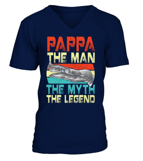 Vintage Papa Man Myth Legend Shirt Daddy Father Shirt V-Neck T-shirt
