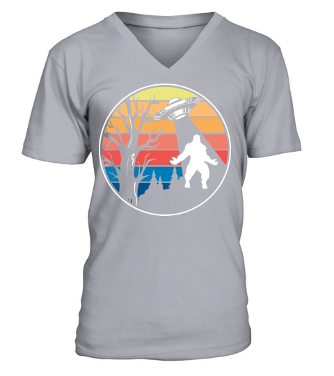 Vintage UFO Alien Bigfoot 2 V-Neck T-shirt