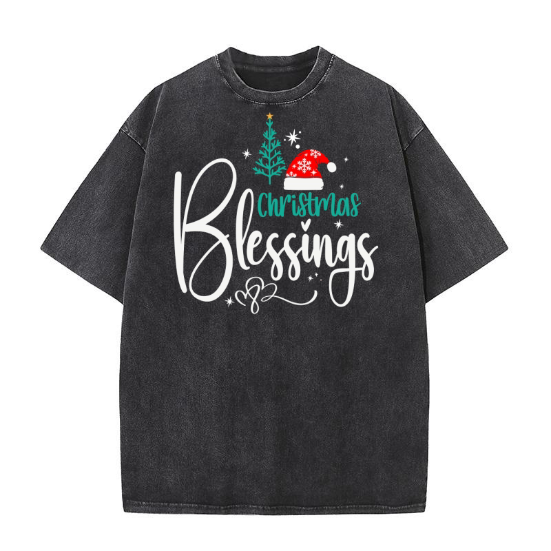 Christmas Blessings 9 Washed T-Shirt