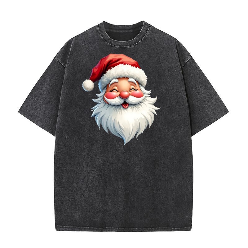 Christmas Santa Clipart 5 07 Washed T-Shirt