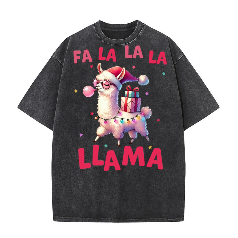 Fa La La La Llama Washed T-Shirt