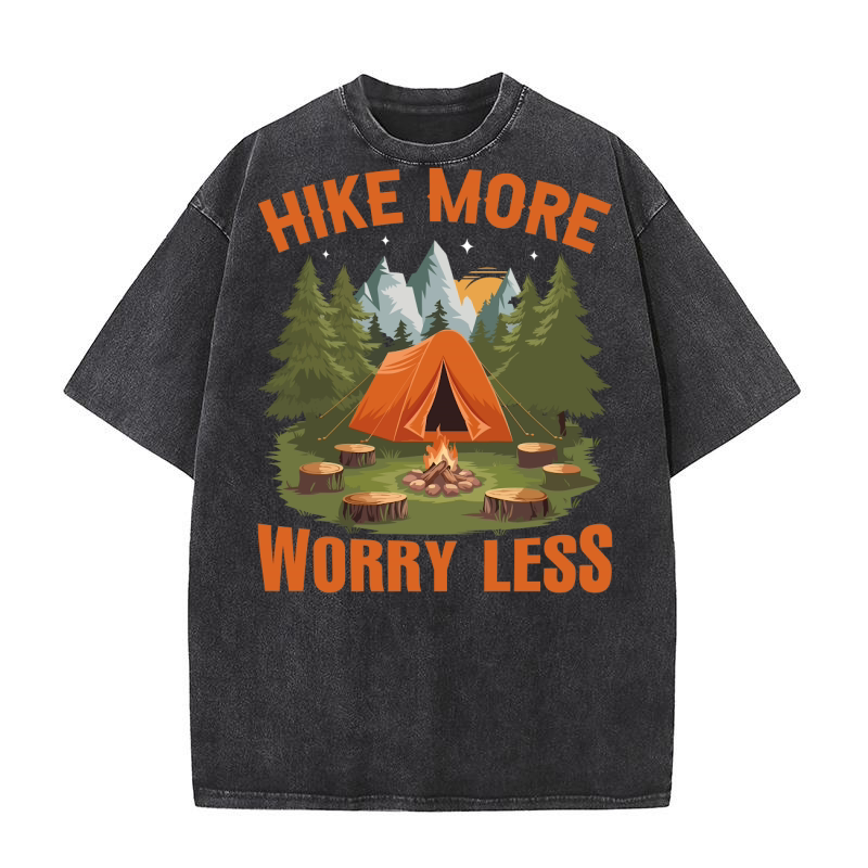 Hike more worry less 03 Washed T-Shirt