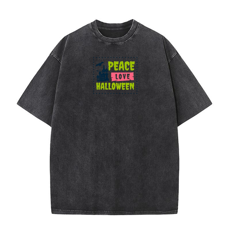 Peace love halloween Washed T-Shirt