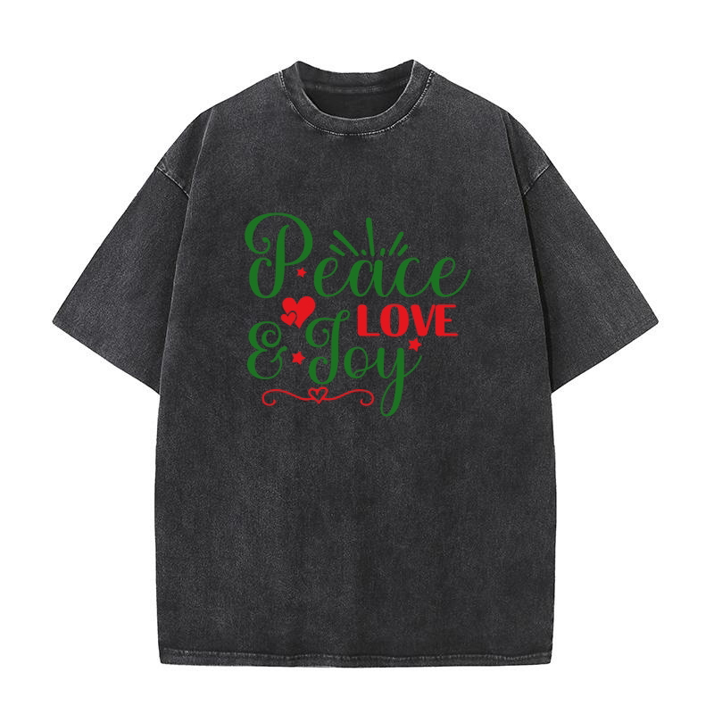Peace love & joy Washed T-Shirt