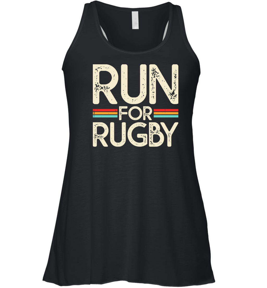 Vintage Rugby Player run for rugby Women's Flowy Tank Top