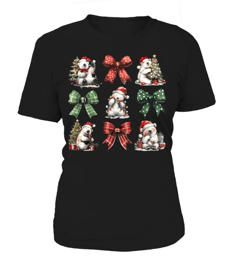Christmas Coquette Bow Polar Bear Women's T-Shirt