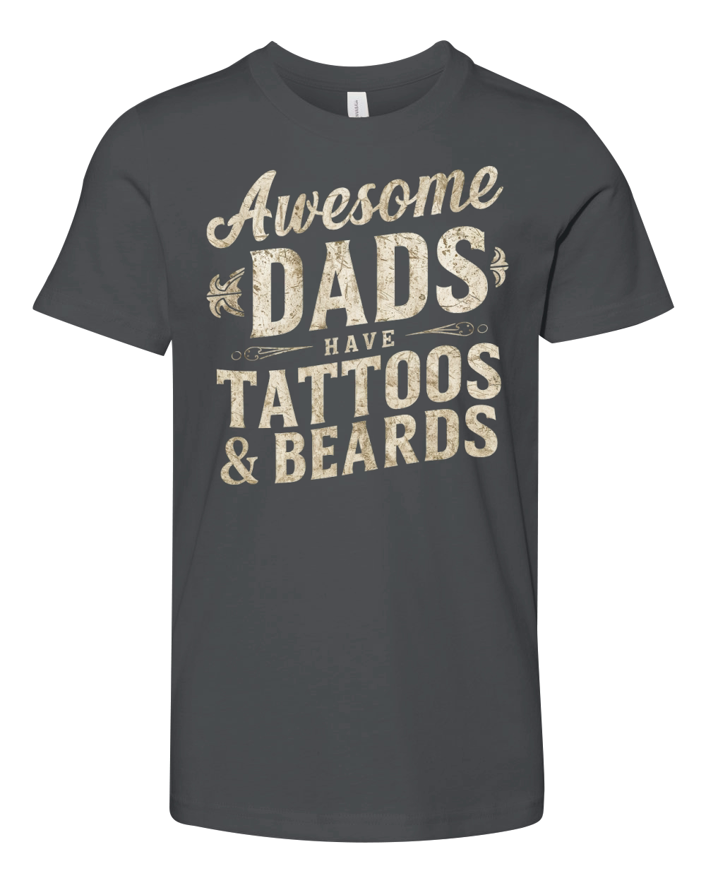 Awesome Dad Have Tattos & Beards Youth Unisex Jersey Tee
