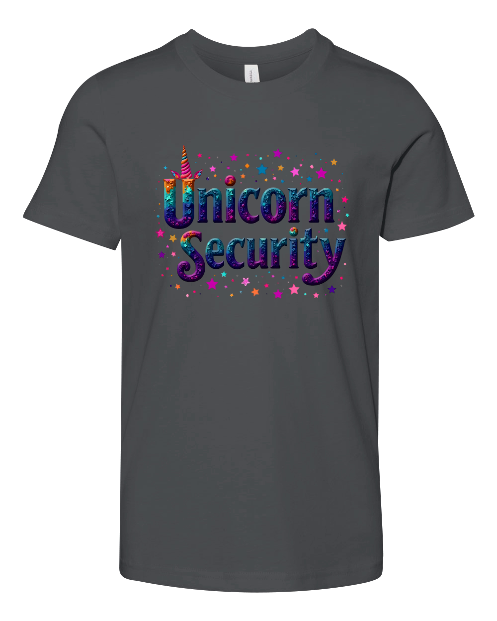 Cute Colorful Unicorn Security Youth Unisex Jersey Tee