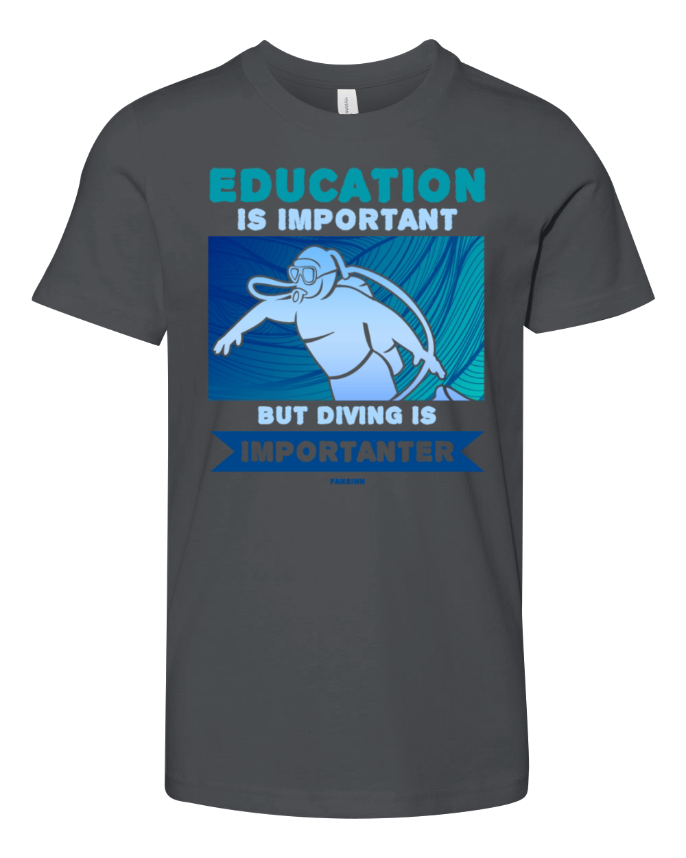 Education Is Important But Diving Is Importanter Youth Unisex Jersey Tee