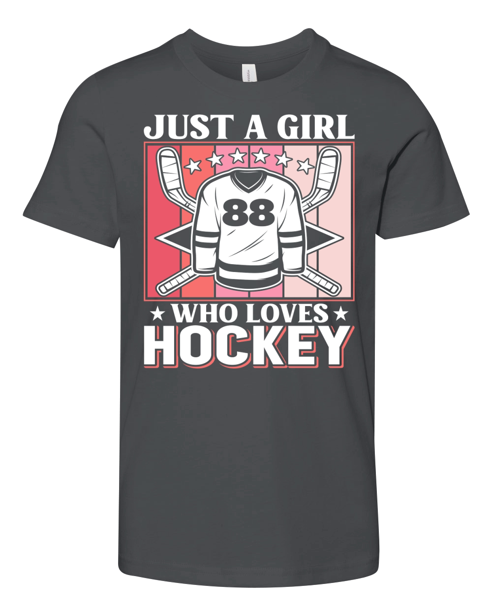 Just a Girl who Loves Hockey Youth Unisex Jersey Tee