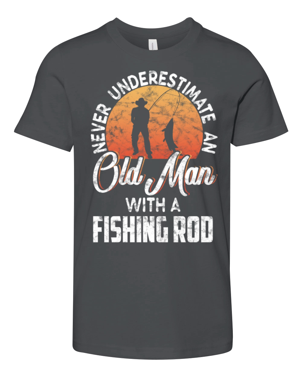 old man funny saying fishing rod pension retired Youth Unisex Jersey Tee