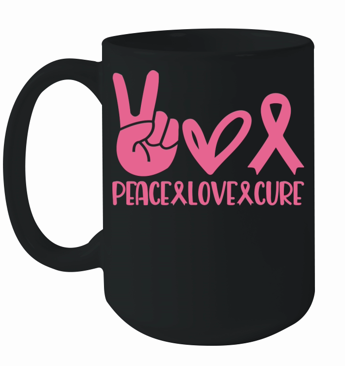Peace Love Cure Ceramic Mug