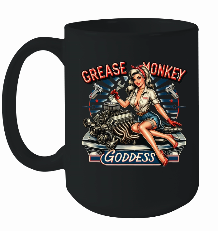 Retro Vintage grease monkey goddess Ceramic Mug