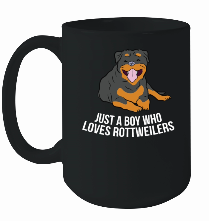 Rottie Dog Rottweiler Dog Just a Boy Who Loves Ceramic Mug